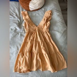 abercrombie and fitch ruffle tiered mini dress